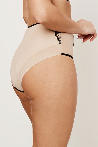 REBECCA BEIGE/BLACK Трусы высокие